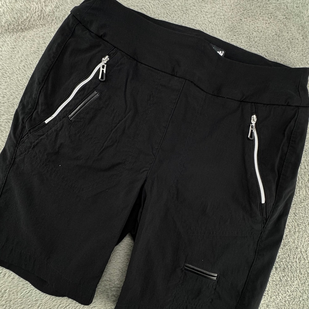 Jamie Sadock Womens‎ Black Capri Golf Shorts Size 8 Zip Pockets Stretch